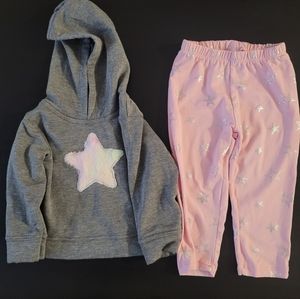 my destiny grey hoodie and pink pants size 6/9 months